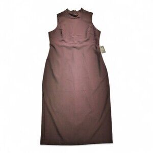 Express Plum Mock Neck Sleeveless Sheath Dress Size L